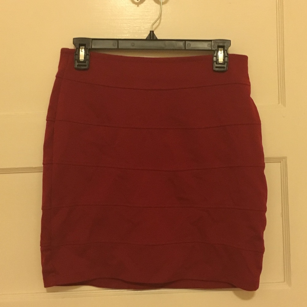 Basic House red mini skirt